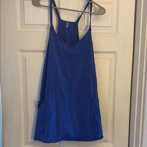 Large Blue Hot Shot Mini Romper dress with liner and shorts
